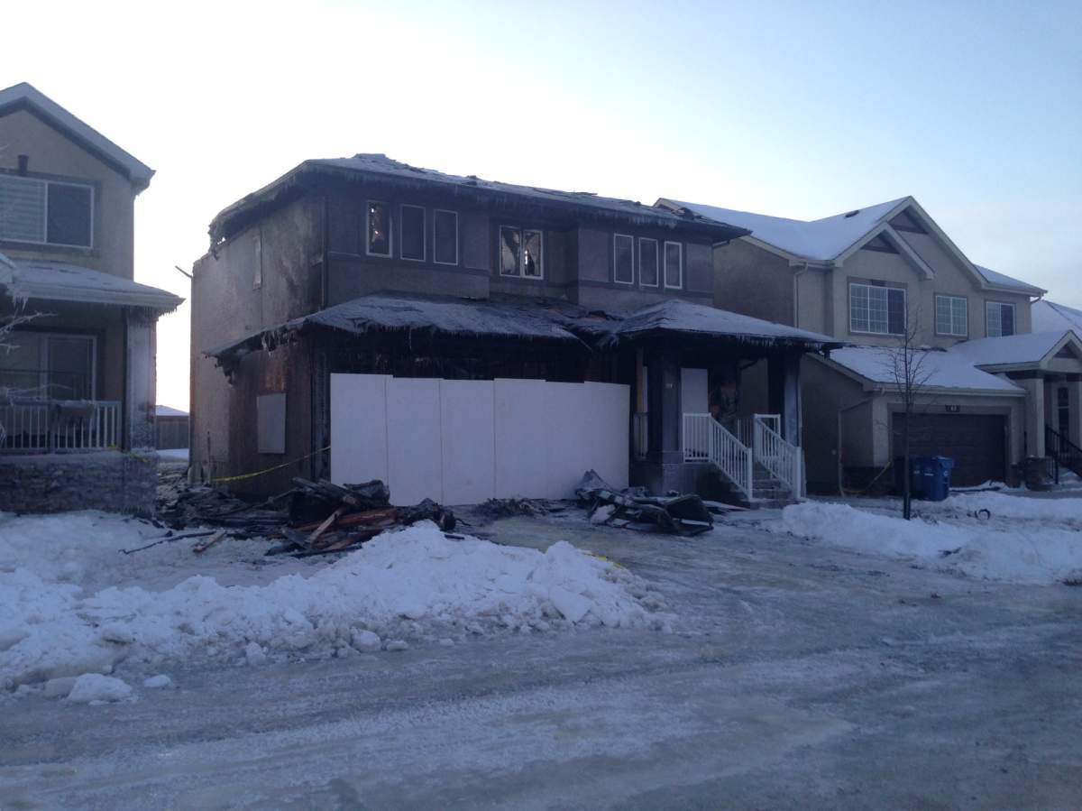 Aftermath of the fire Tuesday morning.