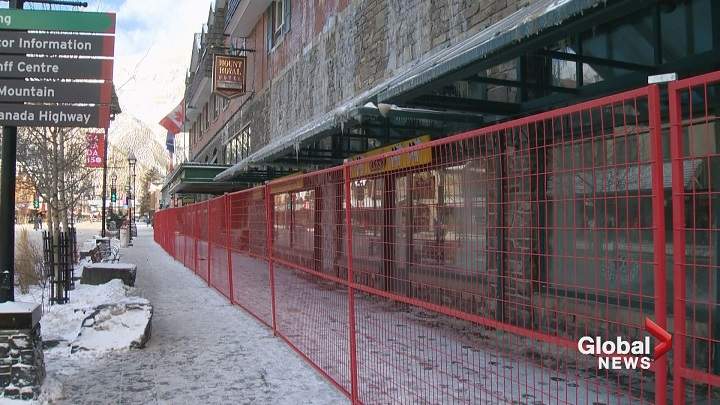 Banff’s Mount Royal Hotel on Dec. 30, 2016–the day after a fire destroyed 12 rooms.