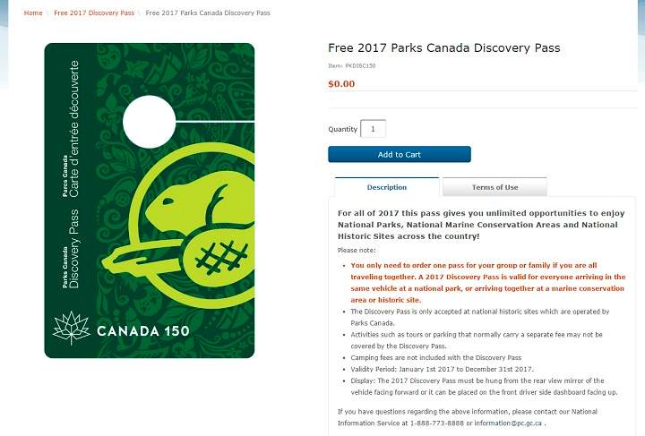 A screenshot of the free park passes up for grabs.