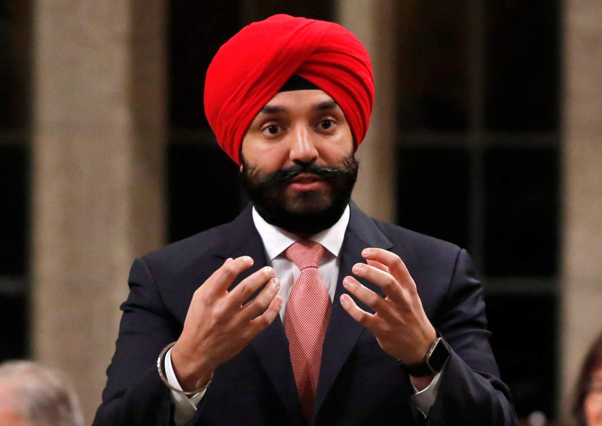 Minister of Innovation, Science and Economic Development Navdeep Bains stands in the House of Commons during question period, in Ottawa on Friday, December 9, 2016. 