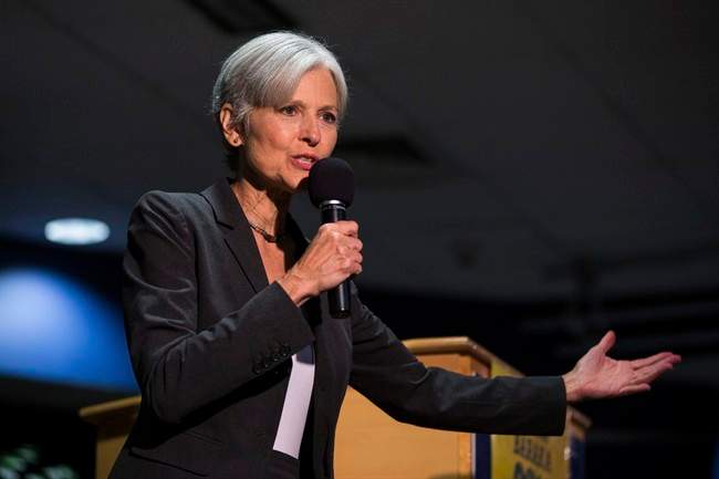 In this Sept. 21, 2016 file photo. Green Party presidential candidate Jill Stein delivers remarks at Wilkes University in Wilkes-Barre, Pa.