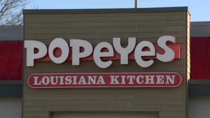 Popeyes sign in Calgary
