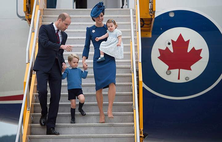 The Duke and Duchess of Cambridge and their children Prince George and Princess Charlotte arrive in Victoria, B.C. on Saturday, September 24, 2016.