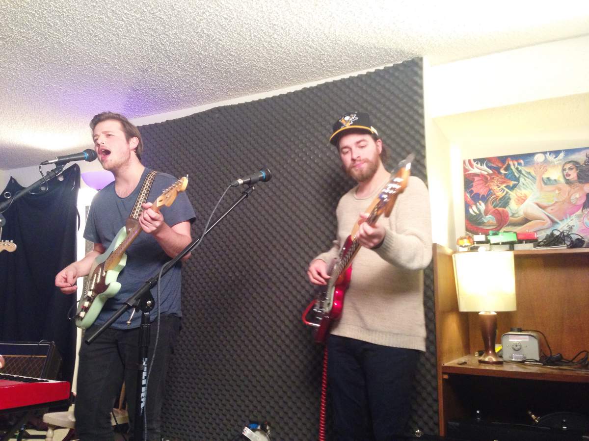 Bandmates Carson Stewart and Jordan Moe