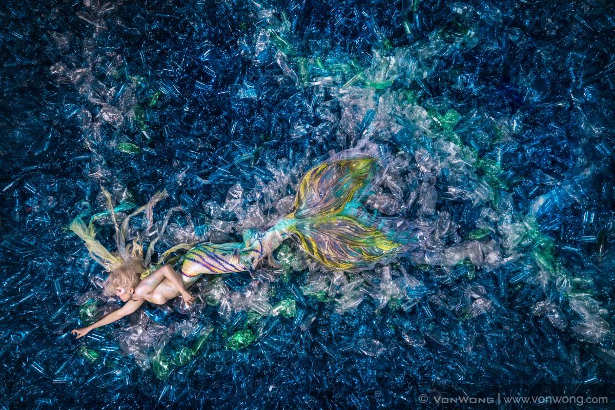 Canadian artist creates mermaid from 10,000 plastic bottles to raise pollution awareness - image