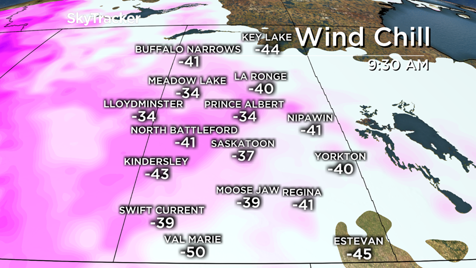 -50 was what it felt like Saturday morning in Val Marie, Saskatoon wind chill dipped to -41 overnight.