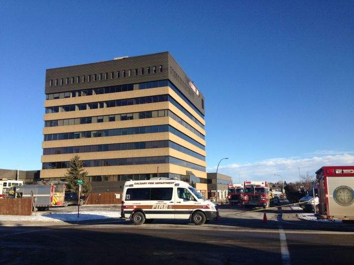 High winds caused metal siding to blow off the roof of a building near Macleod Trail. The CFD high-angle rescue team secured the scene on Dec. 19, 2016.