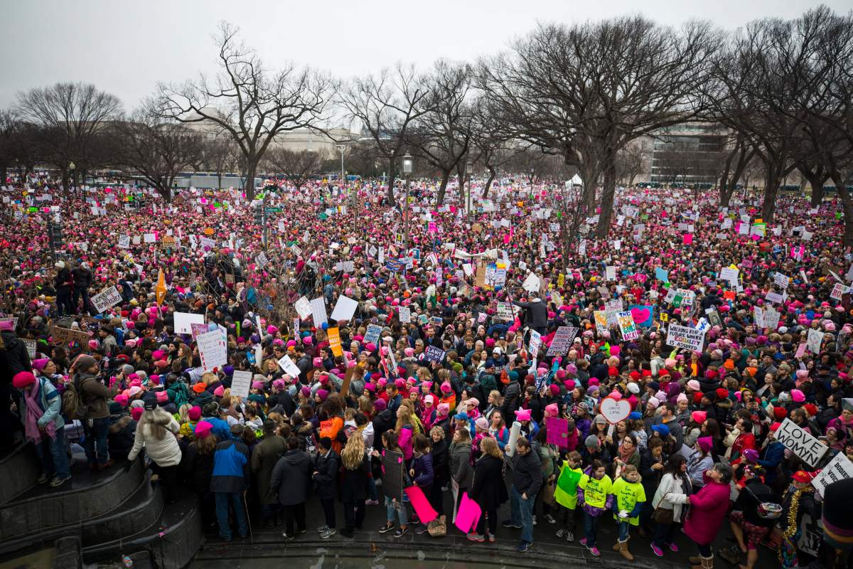 Thousands of participants converge on the Women’s March on Washington in Washington, D.C., USA, 21 January 2017.