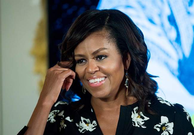 In this Oct. 11, 2016, file photo, first lady Michelle Obama speaks in Washington. 