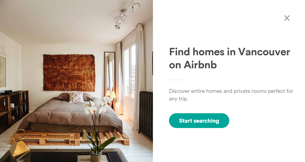 An Airbnb ad for homes in Vancouver.