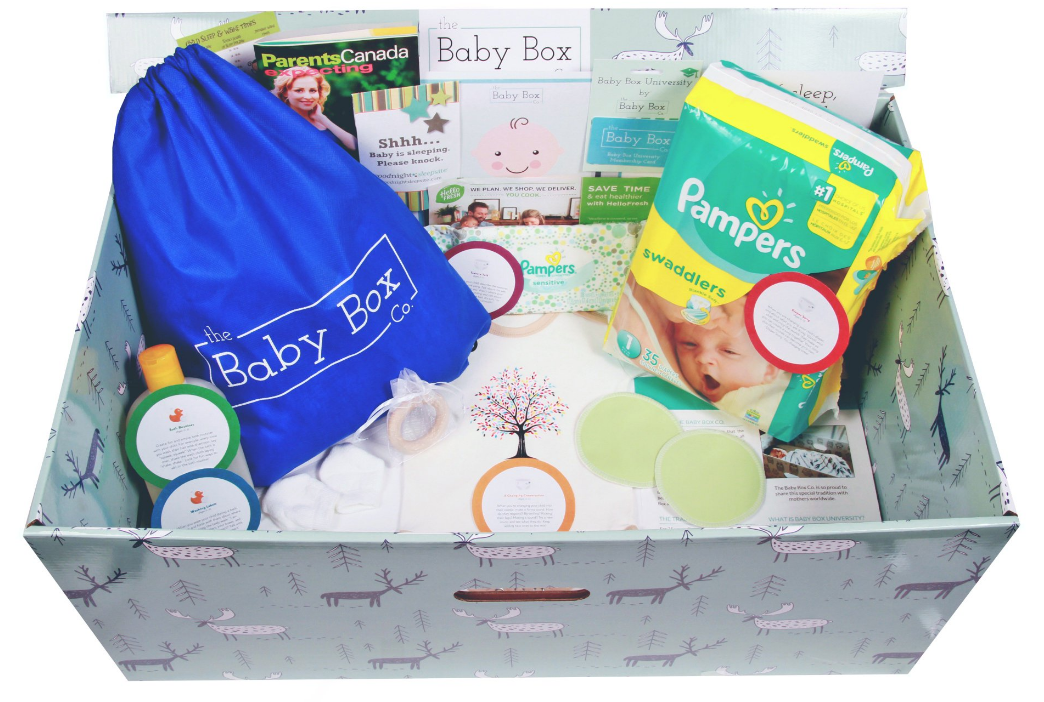 A Baby Box is filled with supplies and resources for both babies and parents.