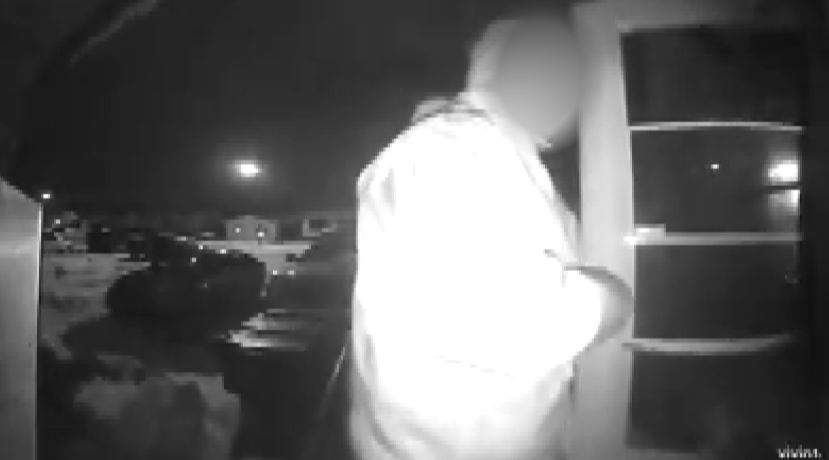 Man caught on doorbell camera in Lethbridge.