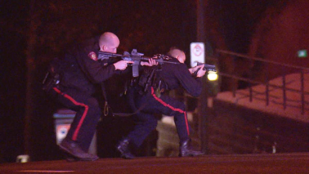 Calgary police pulled over a vehicle in the area of 17 Avenue and 19 Street S.W. and approached the driver with their guns drawn, on Monday, January 23, 2017.