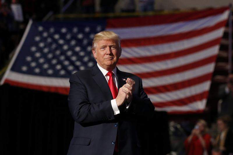 U.S. President-elect Donald Trump arrives to speak during a USA Thank You Tour event at Giant Center in Hershey, Pennsylvania, U.S., December 15, 2016.