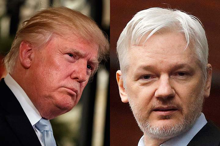 President-elect Donald Trump and WikiLeaks founder Julian Assange are pictured in this combination of 2016 file photos. Trump appears to believe Assange more than U.S. intel when it comes to a hacking controversy that flared up during the 2016 U.S. election.