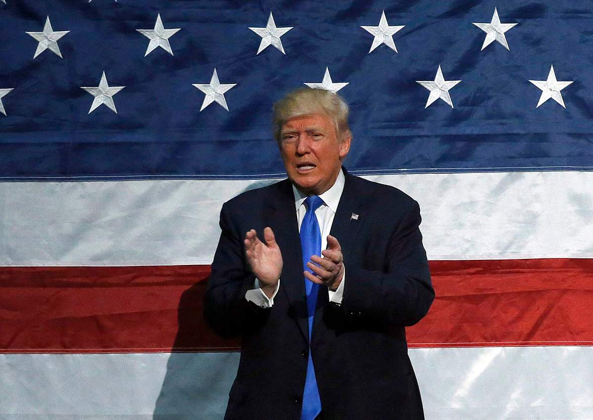 Donald Trump at a campaign rally in Sioux City, Iowa, Sunday, Nov. 6, 2016.