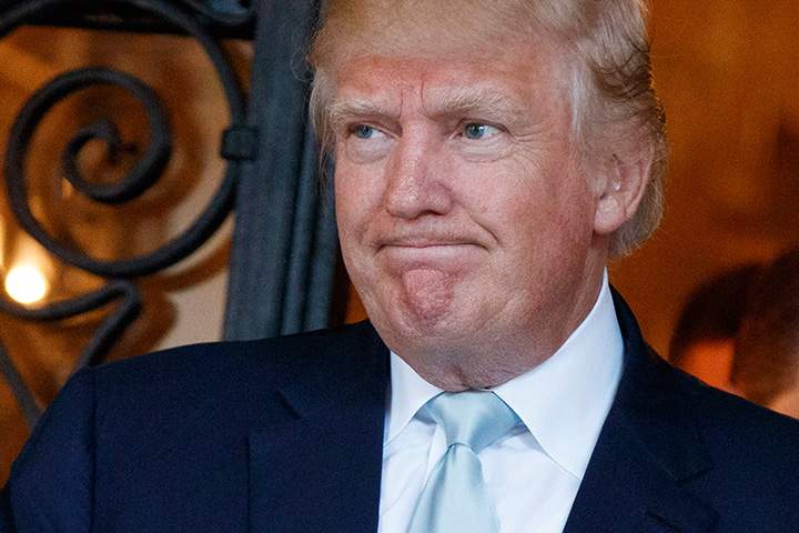 President-elect Donald Trump speaks with reporters in Palm Beach, Fla., on December 28 2016. 