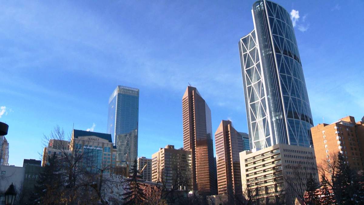Office towers in downtown Calgary. 