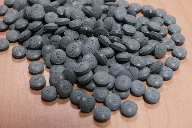 Fentanyl is seen in pill-form in this undated file photo from police in Alberta.
