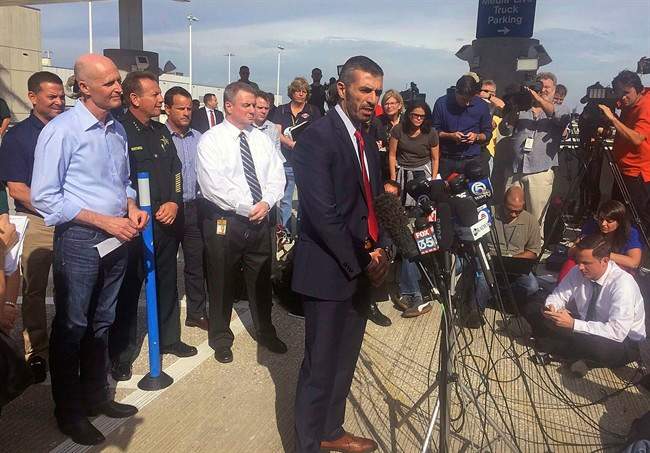 George Piro, special agent in charge of the FBI's Miami Division speaks during a news conference at Fort Lauderdale-Hollywood International Airport Terminal, in Fort Lauderdale, Fla. in this Jan. 7, 2017 file photo.