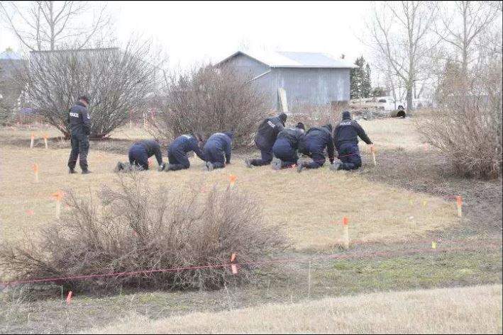 The search of the Garland property, presented as evidence in Douglas Garland’s triple-murder trial in January 2017.