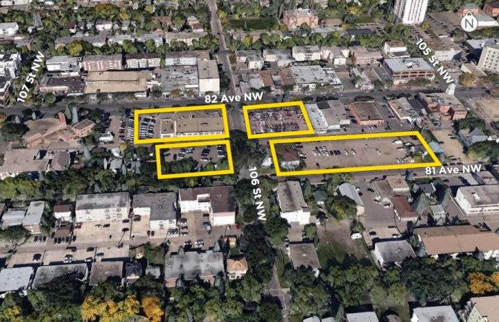 A map showing the proposed developments.