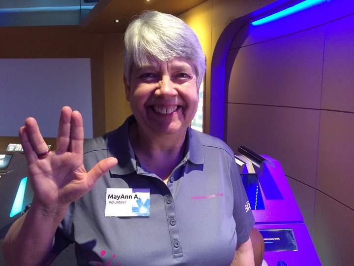 Star Trek fan, MayAnn Asmus at the Spark Science Centre.