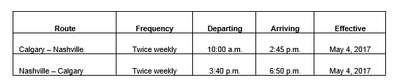 WestJet to start non-stop service between Calgary and Nashville - image