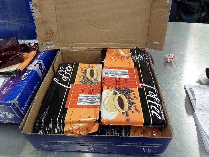 Border officials say the shipment was noticeably heavier than the 500 gram weight listed on the package.