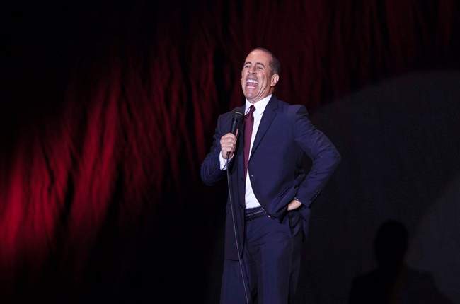 FILE - In this Dec. 19, 2015, file photo, Jerry Seinfeld performs at Menora Stadium in Tel Aviv, Israel. 