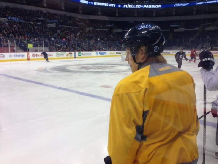 Winnipeg Jets rookie forward Patrik Laine practices on Friday.