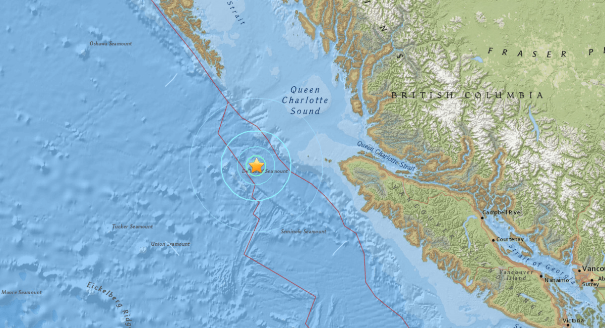 An earthquake struck off the coast of Port Hardy on Vancouver Island Friday morning.