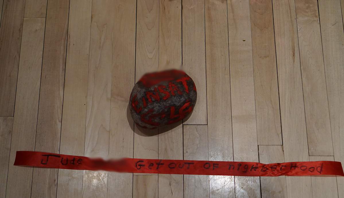 Rock with ‘DIE JEW B—‘ written on it left on Winnipeg doorstep - image