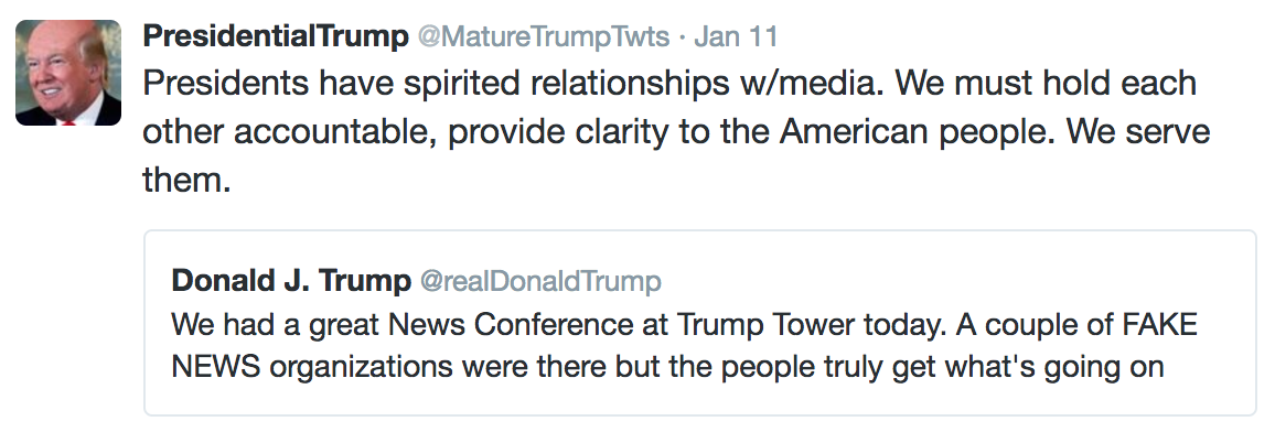 Parody @MatureTrumpTwts offers ‘more presidential’ Donald Trump Twitter account - image