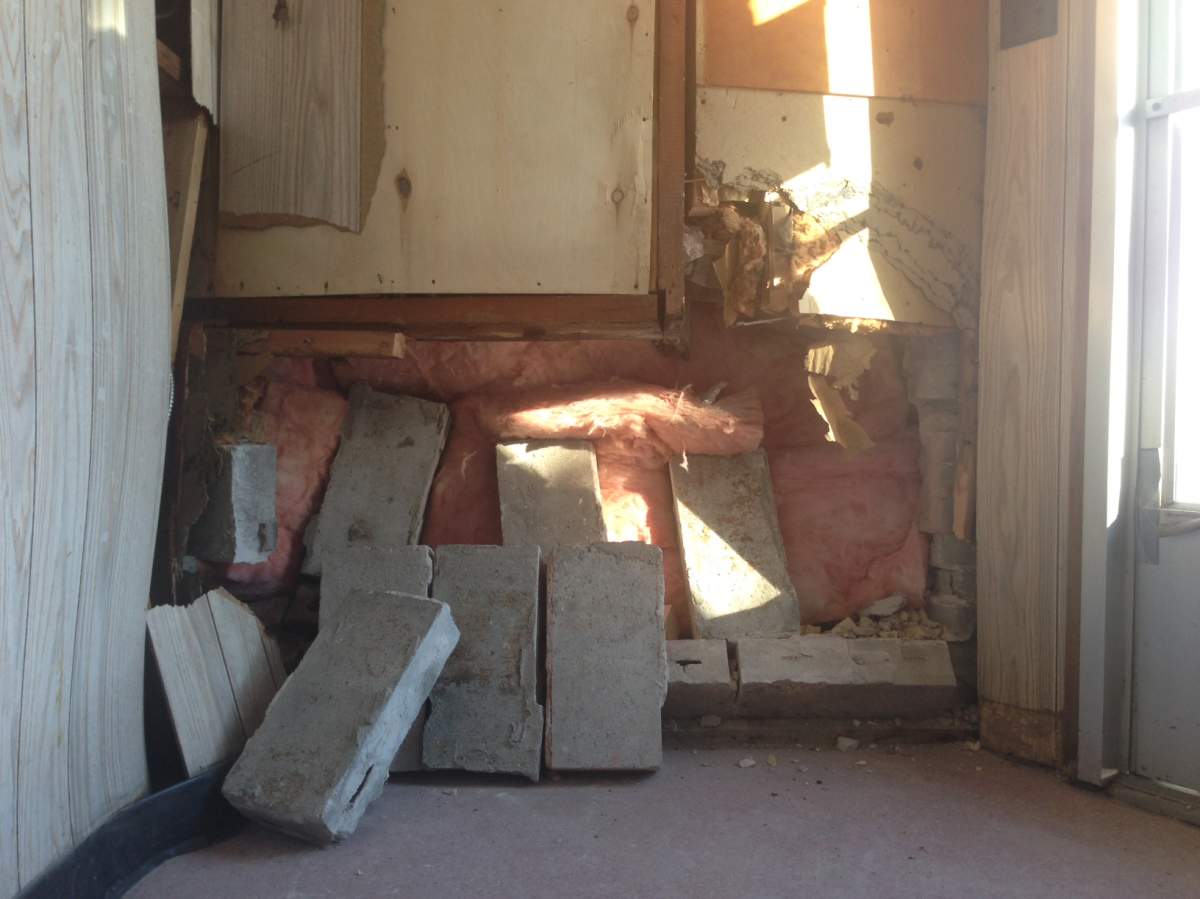 'A giant hole' left behind from a car that crashed through Sonya's Family Restaurant Saturday.