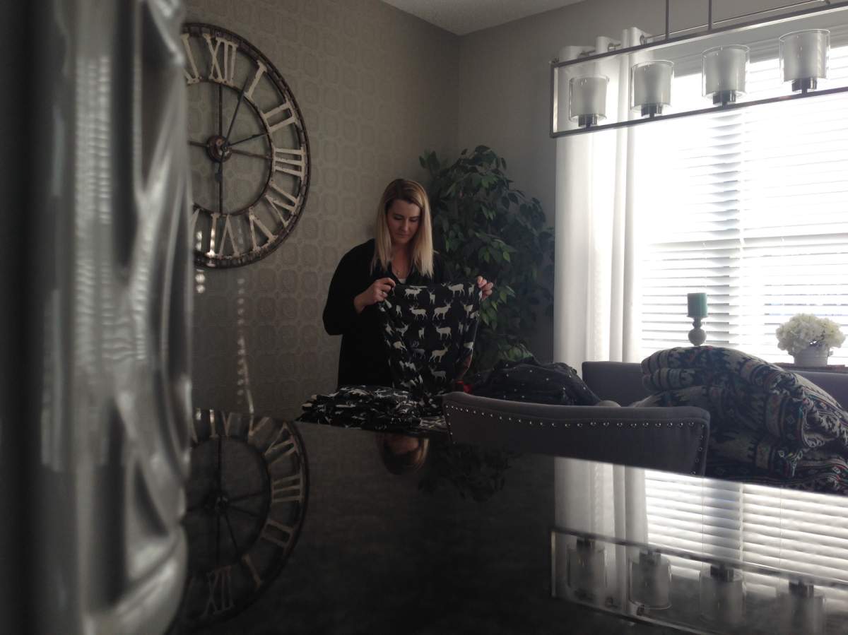 Jessica Craig goes through the only stock she has left.