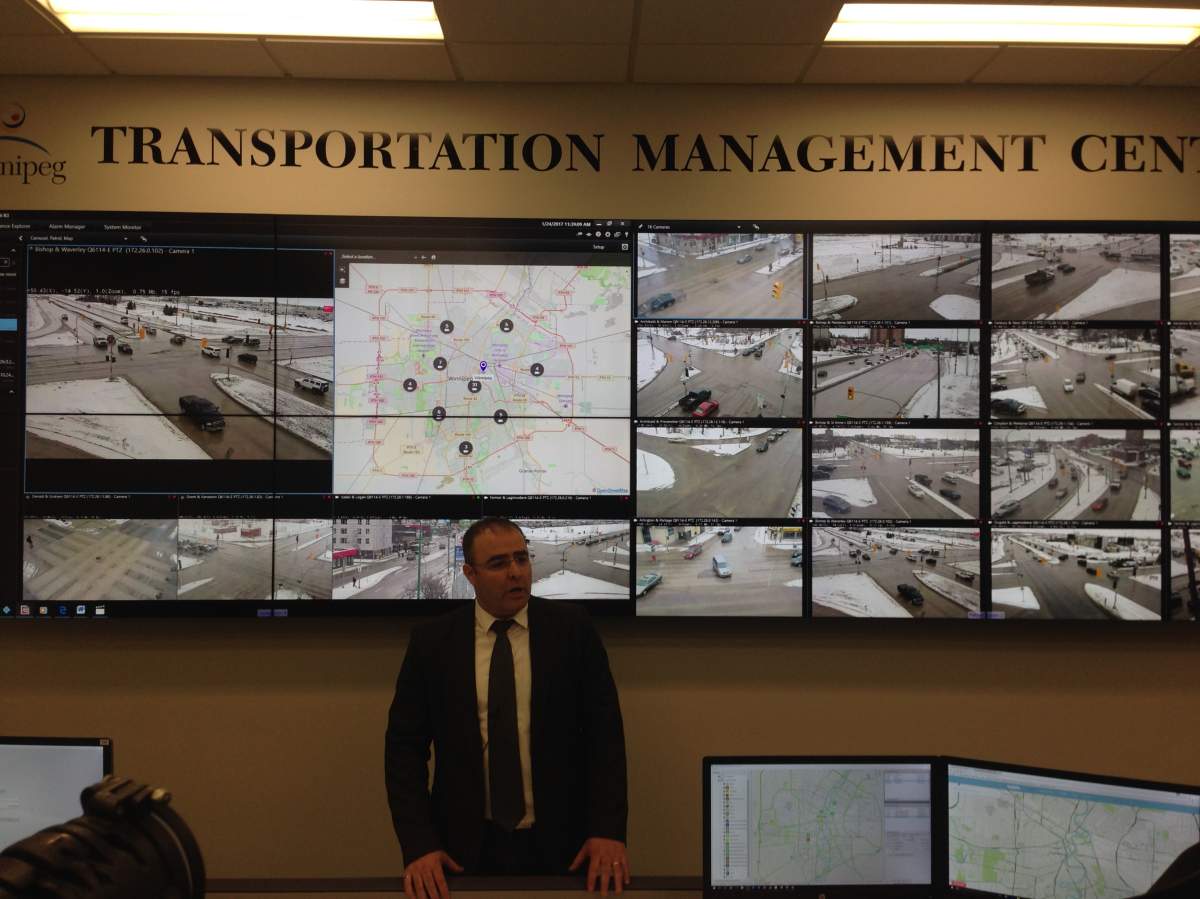 Problems on the road are projected on monitors at the Transportation Management Centre.