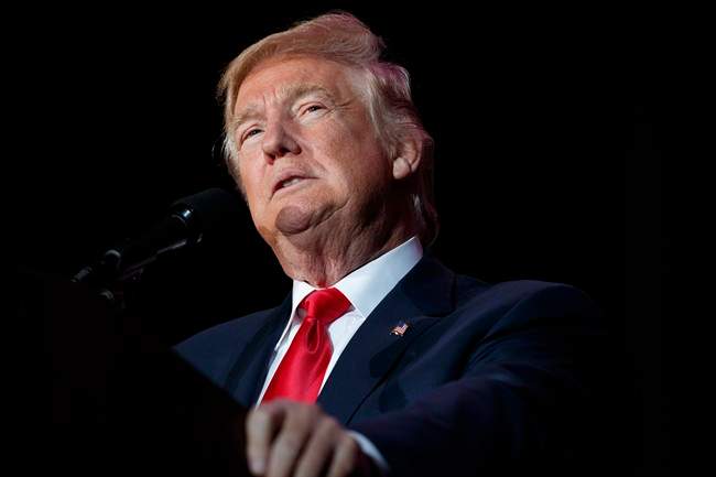 In this Dec. 16, 2016 file photo, President-elect Donald Trump speaks in Orlando, Fla. 