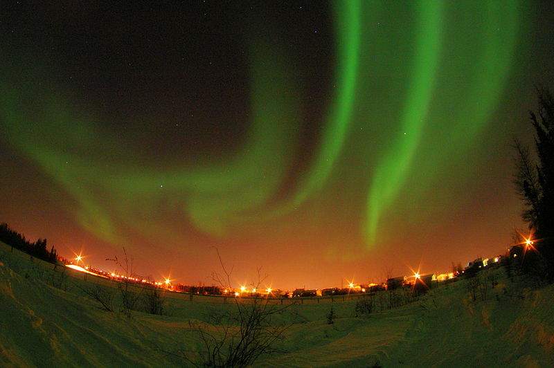 The aurora borealis over Yellowknife.