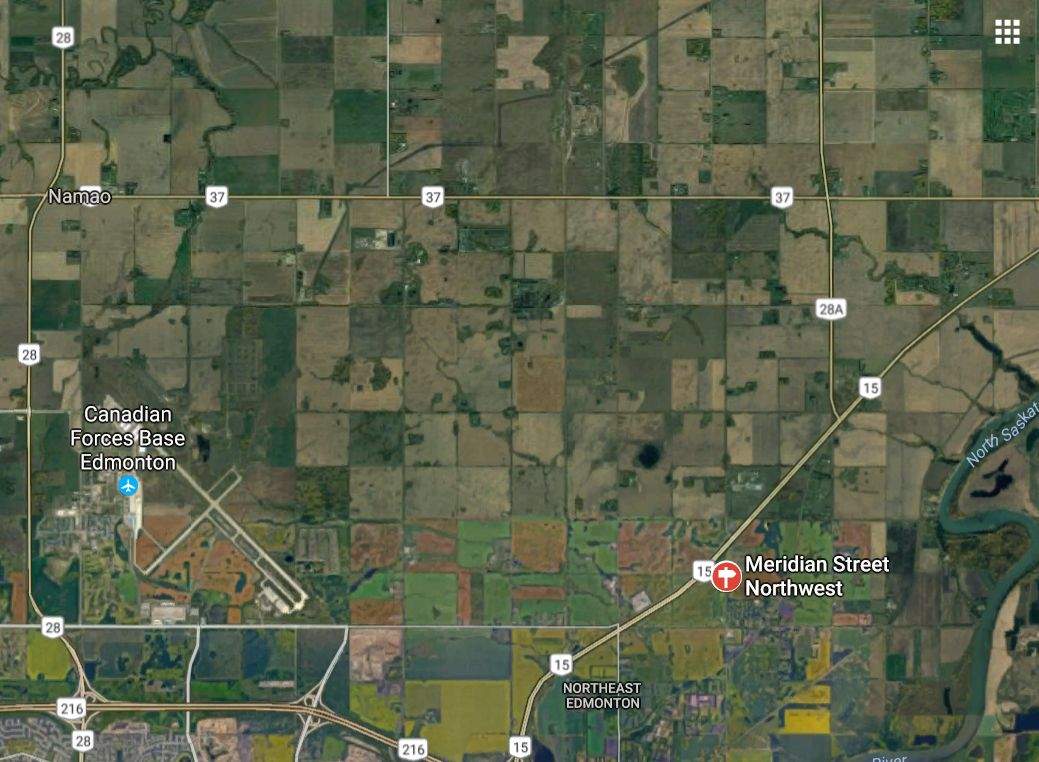 Meridian Street and 258 Avenue is in Edmonton’s far northeast corner.