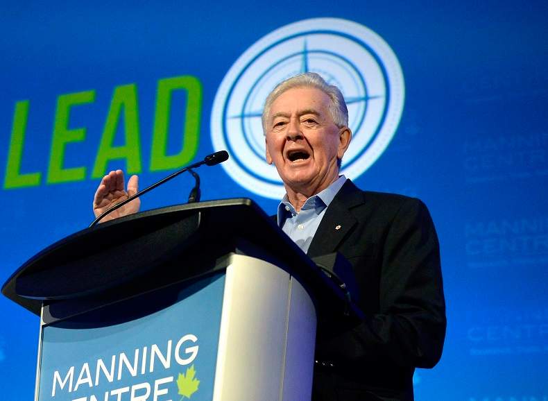 Preston Manning speaks at the opening of the Manning Centre conference, on Friday, Feb. 24, 2017 in Ottawa. 