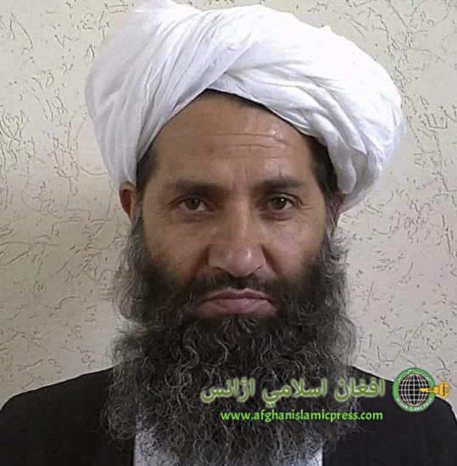 Taliban leader Mullah Haibatullah Akhundzada poses for a portrait in this undated photo taken in an unknown location.