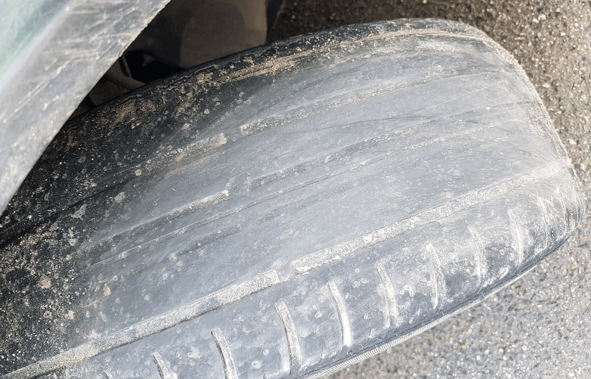 Going to work at a tire shop on bald tires - image
