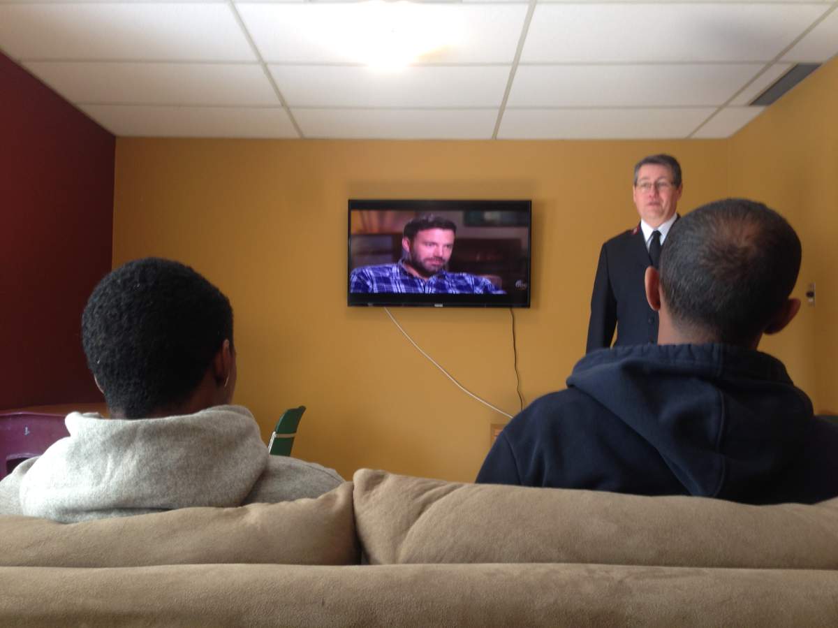 A lounge area is available for the newly arrived asylum seekers to relax.