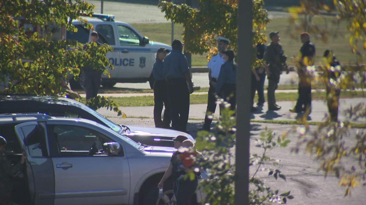 The Halifax & Region Military Family Resource Centre was evacuated after a bomb threat was found on Canadian Forces Base Halifax on Oct. 6, 2016.