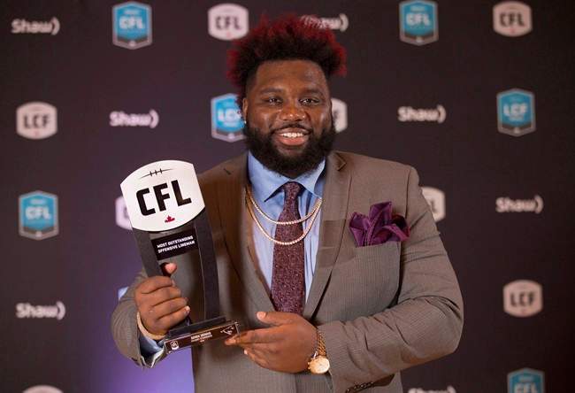 According to a league source, the Saskatchewan Roughriders have landed last year's CFL's outstanding lineman Derek Dennis.