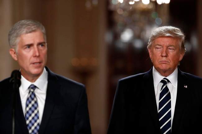 Judge Neil Gorsuch speaks in the East Room of the White House in Washington, Tuesday, Jan. 31, 2017, after President Donald Trump announced Gorsuch as his nominee for the Supreme Court.
