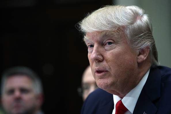U.S. President Donald Trump meets with executives and union representatives from the Harley Davidson company at the White House on February 2, 2017 in Washington, D.C.