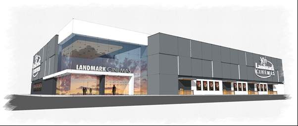 An artist rendering of the new Landmark Cinema that’s planned for east Regina.