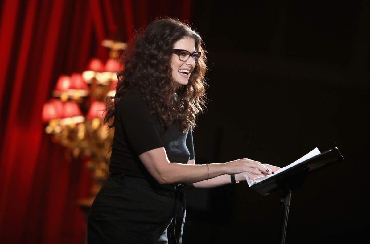 Actor Debra Messing speaks onstage during the 2017 MAKERS Conference Day 1 at Terranea Resort on February 6, 2017 in Rancho Palos Verdes, California.